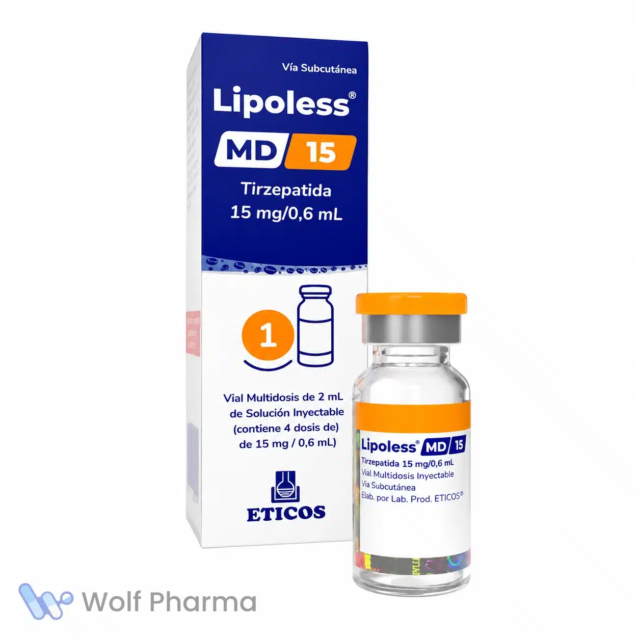 Tirzepatida Lipoless️ 15MG - 1 Frasco 2,4ml 4 Doses na Wolf Pharma