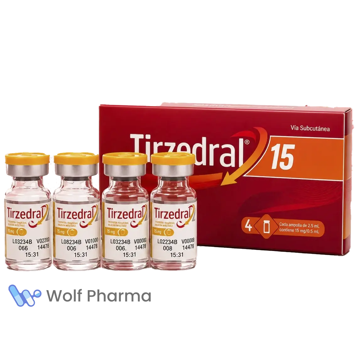 TIRZEPATIDA TIRZEDRAL 15MG 4 ampolas na Wolf Pharma